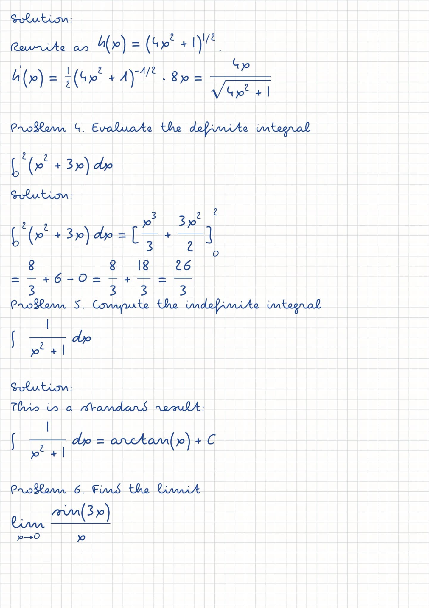 Generated handwritten math notes page 2 on squared paper