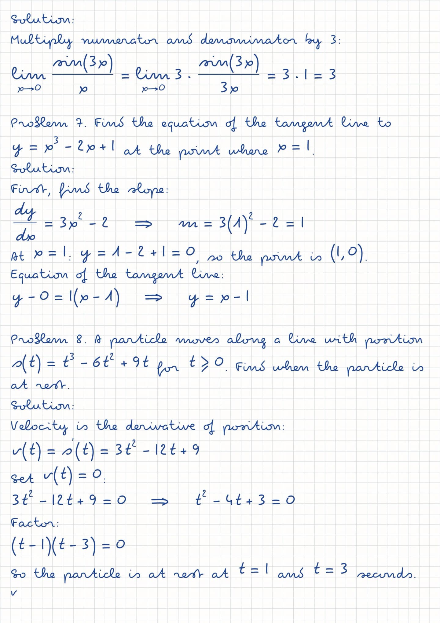 Generated handwritten math notes page 3 on squared paper