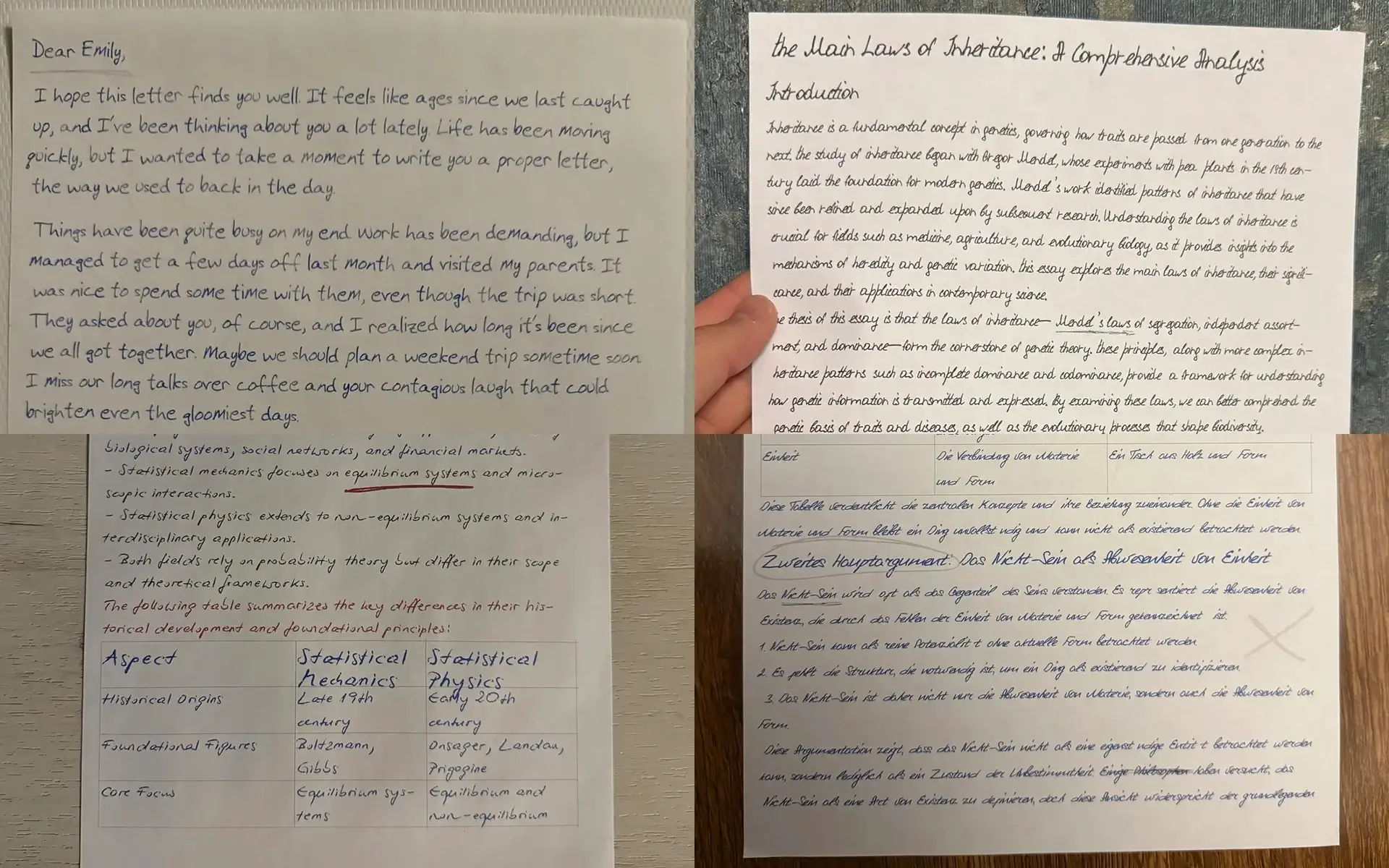Cursive handwriting examples